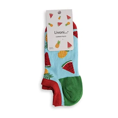 Image of Livoni Summer Fruits Low Socks 6 8, Multi Coloured, M