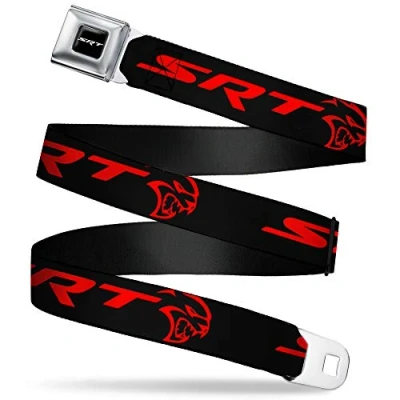 Image of Buckle Down Men&#039;s Standard Seatbelt Belt Viper SRT Hellcat Regular, Multicolor, 1.5&quot; Wide 24 38 Inches in Length