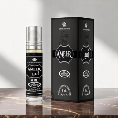 Image of Ameer 6ml Roll on Perfume is a blend of agarwood(oud), sandalwood and vanilla. Hafsa Arabian Fragrances Ltd