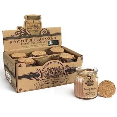Image of Soy Pot Of Fragrance Glass Jar Candle Brandy Butter