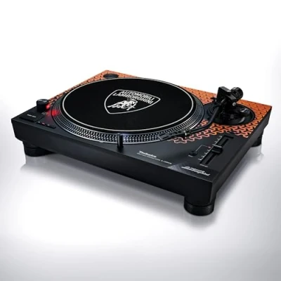 Image of Technics SL 1200M7PBD Lamborghini Edition Direct Drive Turntable System, Coreless Motor, 3 Speed Vinyl Player, Stylus Illuminator, Orange