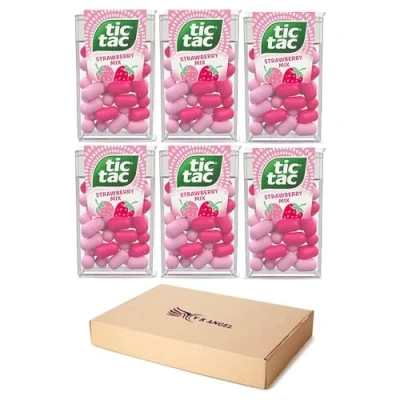 Image of 6 x Strawberry Mix Tic Tac Mint Sweets For Little Moments of Refreshment Sold By VR Angel