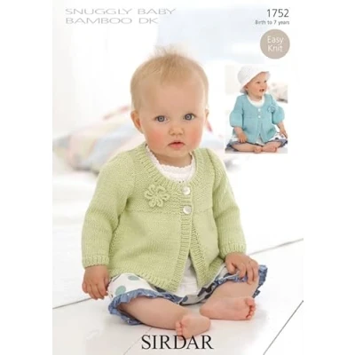 Image of Sirdar Snuggly Baby Bamboo DK Pattern 1752 Birth 7 years