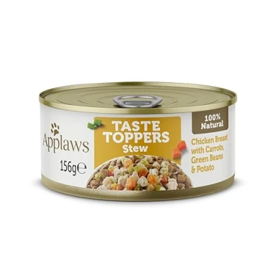 Image of Applaws 100% Natural Wet Dog Food Tins, Grain Free Chicken with Vegetables Stew, 156g (Pack of 12)