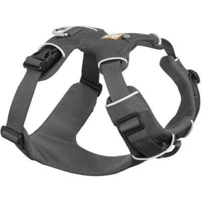 Image of RUFFWEAR Front Range Harness, XX Small Dog Reflective Y Adjustable Comfortable Padded Everyday Walking, No Pull Harnesses, 2 Lead Attachments &amp; V Ring, Size XXS, Twilight Grey