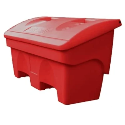 Image of BritishBins Deluxe Red 400 ltr Rock Salt Storage Bin Grit Dispenser Plastic Box Container