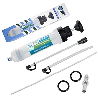 Image of SMOTIVEPRO Oil Suction gun, Automotive Brake Fluid Syringe with Transfer Hose Pump Capacity 200cc Gearbox