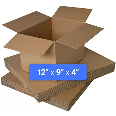Image of Schott Packaging 40x Strong Cardboard Boxes 12&quot; x 9&quot; 4&quot; Cube (305mm 229mm 102mm) Ideal for Mailing, Shipping, Single Walled 40 Pack