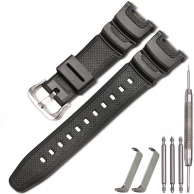 Image of MCXGL Resin Replacement Watch Band Compatible with Casio SGW 100 Waterproof Sports Strap