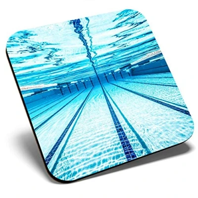 Image of Great Single Coaster Square Underwater Swimming Pool Glossy Quality Coasters Tabletop Protection for Any Table Type #15747