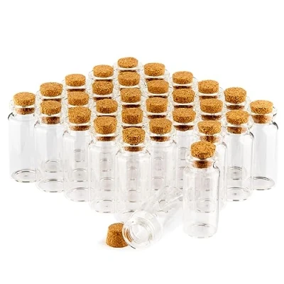 Image of COM FOUR® 30x Spice Jars 10ml with Cork, Set of Mini Glass Bottles, Gift Set, Storage Oils, Spices, Herbs or Tea (030 Pieces)