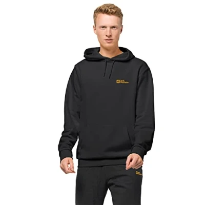 Image of Jack Wolfskin Men&#039;s Essential Hooded Sweatshirt, Black, S