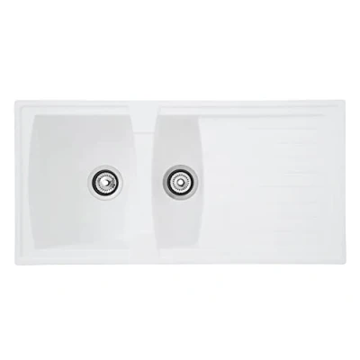 Image of Respekta Mineralite Sink Kitchen Inbuilt Boston 100 x 50 Weiß