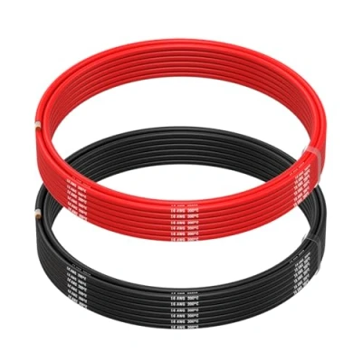 Image of MMOBIEL 16 AWG Electrical Silicone Wire Gauge (1,31mm²) Tinned Copper Cable 2 Separate Wires Red &amp; Black Each 5 m / 16.4 ft for RC, Drones, 3D Printers, Batteries, Speaker Wires, Led Strips