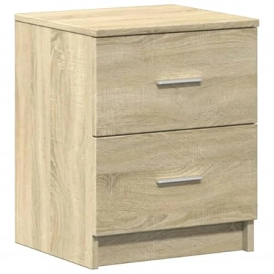 Image of vidaXL Bedside Cabinet Nightstand with 2 Drawers Engineered Wood Sonoma Oak 40x36x50 cm Modern Bedroom Table