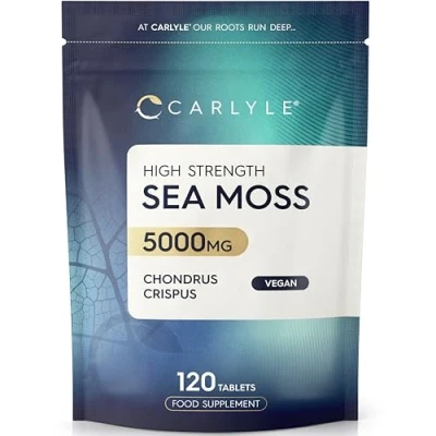 Image of Sea Moss Tablets Extract 5000mg High Strength Irish Supplement 120 Vegan (Not Capsules) Carlyle