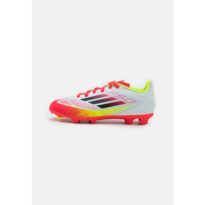 Image of adidas Unisex F50 League Football Boots FG/MG Kids Sneaker, FTWR White/core Black/Solar Yellow, 4.5 UK