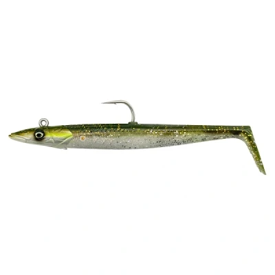 Image of Savage Gear Sandeel V2 14cm 33g Green Silver Sinking Lure 72494