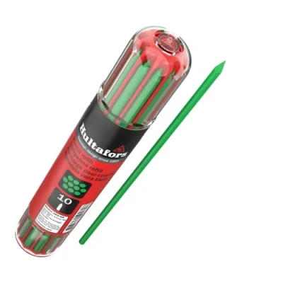 Image of Deep Hole Marker Refill Set Green 10 Pieces I Hultafors in a Practical Dispenser with Clip Holder 2.8 mm Universal Refills for Carpenter&#039;s Pencil Variety of Surfaces 650180