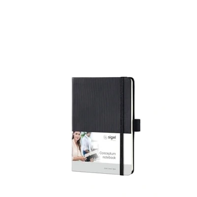 Image of SIGEL CO132 Premium Notebook lined, A6, hardcover, Black Conceptum