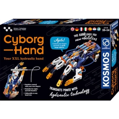 Image of KOSMOS 617134 Cyborg Hand Hydraulically Controlled XXL Robot Hand, Adjustable Size, Suitable for Left Handed Users, Experiment Box Children from 10 14 Years, Multilingual Instructions (English