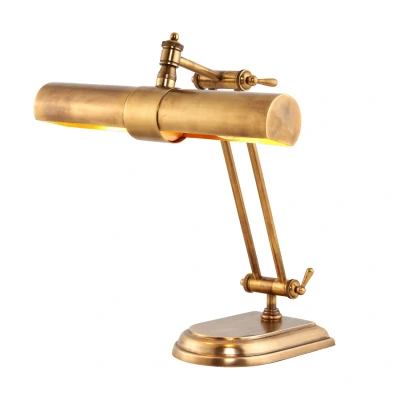 Image of Winchester 2 Light Banker Table Lamp Brass, LED E14