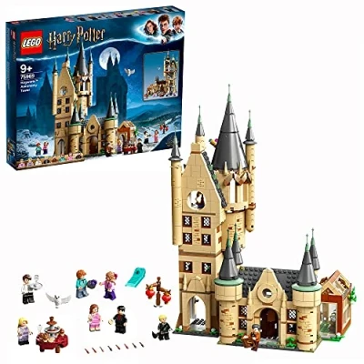 Image of LEGO Harry Potter Hogwarts Astronomy Tower, Castle Toy Playset for Kids, Girls &amp; Boys with 8 Character Minifigures including Herione and Ron, plus Hedwig the Owl Figure, Wizarding World Gifts 75969