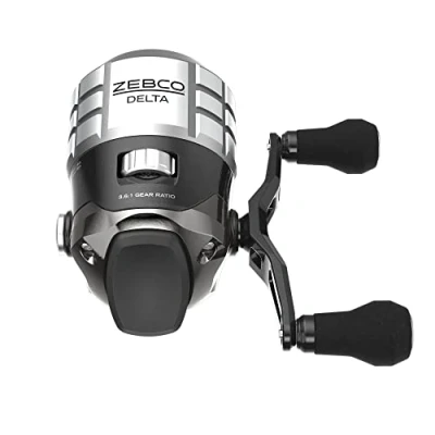 Image of Zebco Delta Spincast Fishing Reel, Size 30 Changeable Right or Left Hand Retrieve, Dual Ceramic Pick Up Pins, Pre Spooled with 10 Pound Line, Braid Ready, Cool Gray