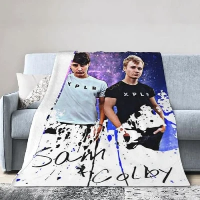 Image of LKIMEWVK Sam Golbach and Colby Brock Blanket,Super Soft Comfortable Flannel Throw Blanket,Lightweight Fashion Home Printed Warm Blanket 40&quot;x30&quot;