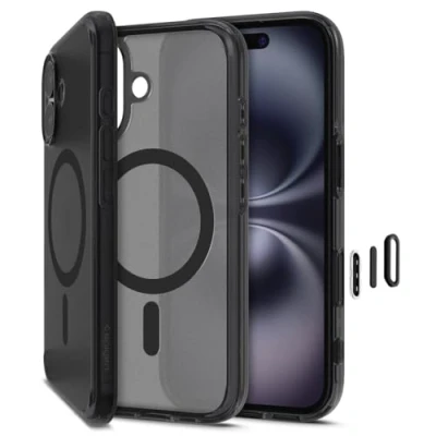 Image of Spigen Ultra Hybrid T MagFit Case for iPhone 16 [Camera Control Covered] [MagSafe Compatible] Frost Black