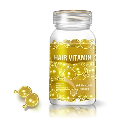 Image of Hair Vitamin Serum Capsule,Hair Treatment with Moroccan, Macadamia &amp; Avocado Oil, Vitamins A/C/E Restores Dry Frizzy Hair, Argan Oil for (Moroccn Oil&amp;Jojoba Oil)