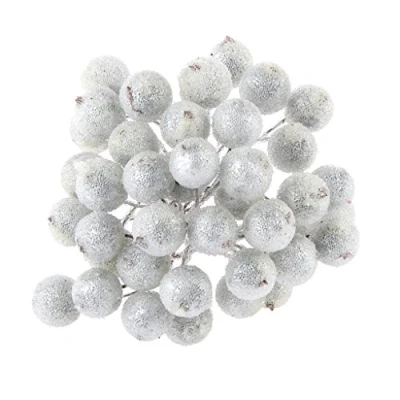 Image of Generic Pack of 200pcs Mini Christmas Frosted Fruit Holly Artificial Flower Decor 14 Colors