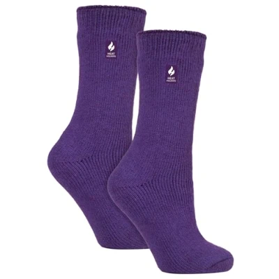 Image of HEAT HOLDERS 2 Pack Ladies Thermal Socks Warm Winter for Womens Original (4 8, Purple)