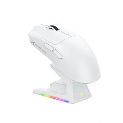 Image of ATTACK SHARK X1 Gaming Mouse with Touchpad RGB Charging Dock, PixArt PAW3395PRO Sensor, BT/2.4G Wireless/Wired Mouse, 40000 DPI, 53g Superlight Gamer Mice for Win11/Xbox/PS/Mac (White)