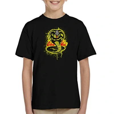 Image of Cloud City 7 Strike First Cobra Kai Snake Logo Kid&#039;s T Shirt Black