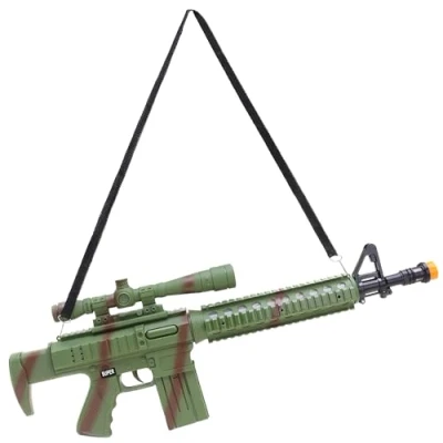 Image of Toyland® Combat Style Toy Machine Rifle With Light &amp; Sound Role Play Army Fancy Dress