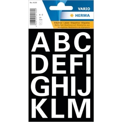 Image of Herma 4169 Letters, 25 MM, A Z Weather Resistant, 2 Sheets White