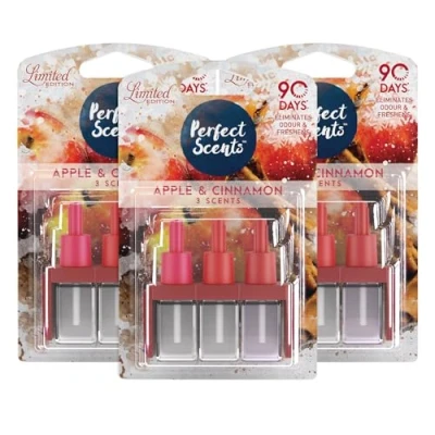 Image of Perfect Scents 3 Air Freshener Refill Pack Compatible with 3volution Apple Cinnamon 20ml