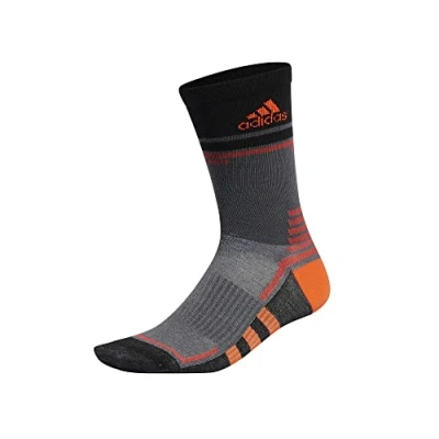Image of adidas Unisex City Escape Crew Socks, Grey Five/Solar Red/Solar Red, 13 14.5