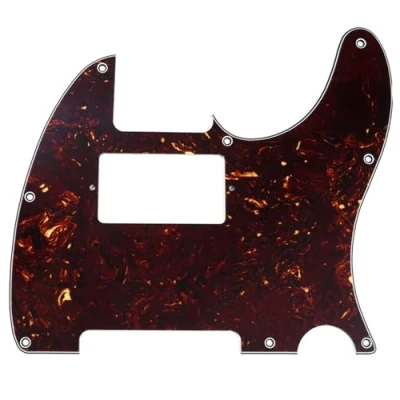 Image of Musiclily 8 Hole Humbucker Tele Pickguard HH Scratch Plate for Fender USA/Mexican Standard Telecaster Modern Style Electric Guitar,4Ply Tortoise Shell
