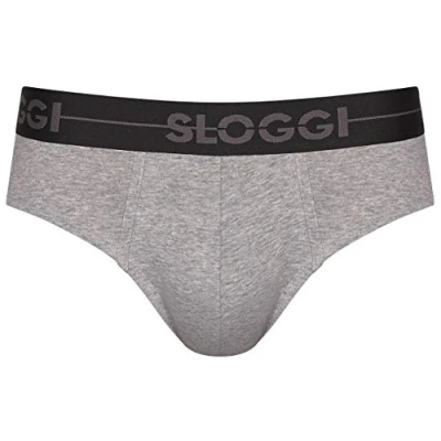 Image of Sloggi Men&#039;s Go Mini C3p Slip, Light Grey Melange, 32 (Pack of 3)