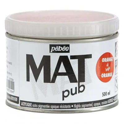 Image of PEBEO Mat Pub, Bright Orange, 500ml