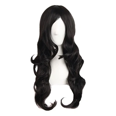Image of MapofBeauty 28 Inch/ 70 cm Charming Synthetic Fiber Long Wavy Hair Wig Women Party Full (Black)