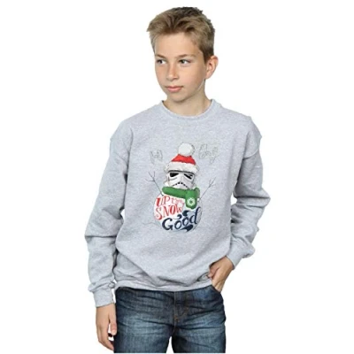 Image of Star Wars Boys Stormtrooper Up to Snow Good Sweatshirt Sport Grey 12 13 Years