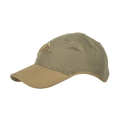 Image of Helikon Tex Men&#039;s Logo Cap Polycotton Ripstop Camogrom/Coyote A Ripstop, Mens, Black/Shadow Grey B, CZ LGC PR, Multicoloured, Standard Size