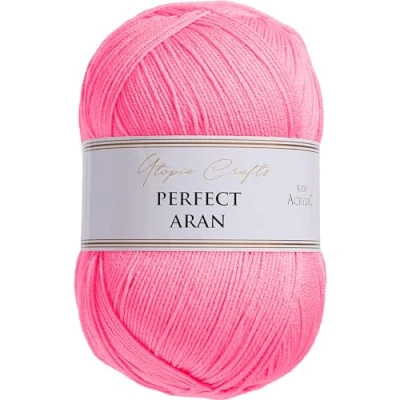 Image of Utopia Crafts Aran Knitting and Crochet Yarn, 400g (Pink Sherbet)