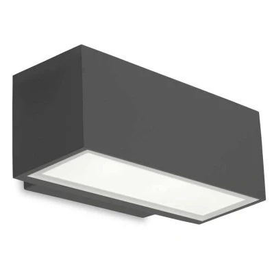 Image of Afrodita Outdoor LED Up &amp; Down Wall Light Urban Grey 22cm 1955lm 4000K IP65