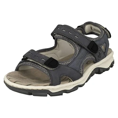 Image of Rieker Women&#039;s Damen 68874 Sandalen Sandal, Blau, 7.5 UK