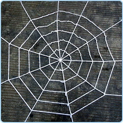 Image of Unho 5 Feet Spider Cobweb Decoration White Spiders Web Giant 1.5M Spooky Halloween Spiderweb with a
