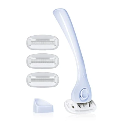 Image of Billie Razors for Women Shave Kit Women’s Razor + 4 x 5 Blade Refills Magnetic Holder Cool Blue